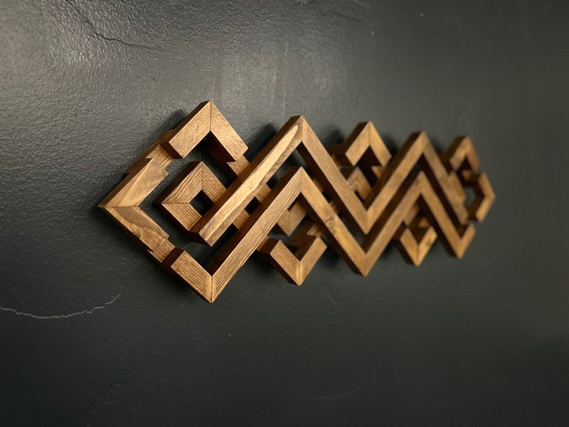 Custom geometric wood wall art