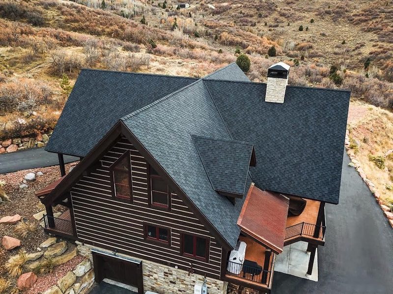 Custom mountain home aerial in Alpine, Utah